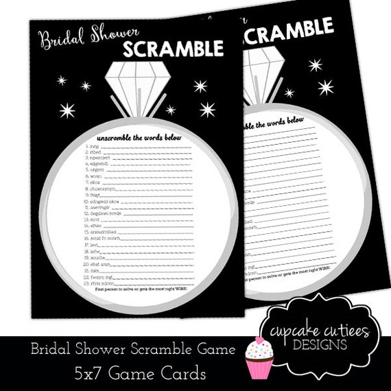Bridal Shower Unscramble Game for Bridal by CupcakeCutieesParty