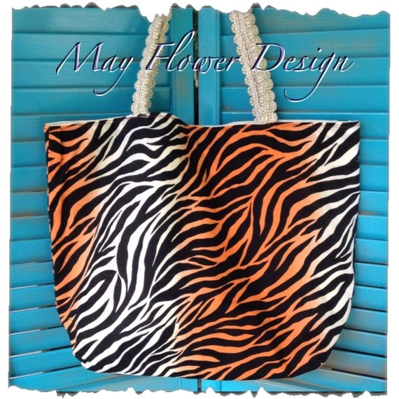 fluffy zebra tote bag