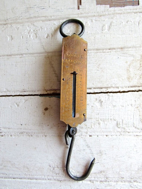 Vintage Spring Balance Hanging Scale Kilo by DairyFarmAntiques