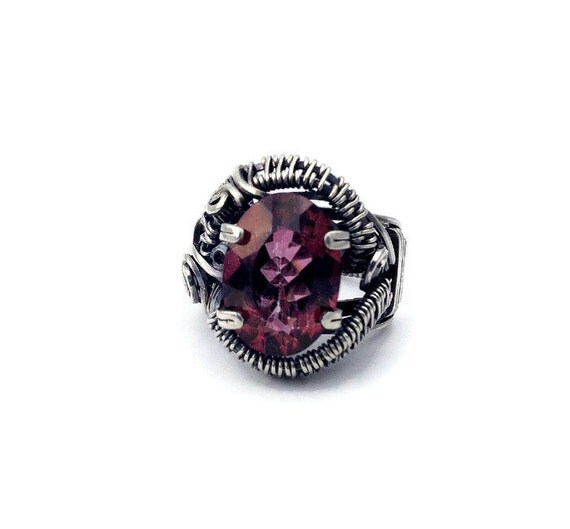 sherrysjewelry Handmade Brandy wine topaz & sterling silver ring