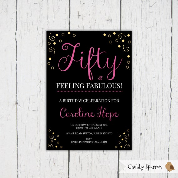 Fifty And Fabulous Birthday Invitations 8