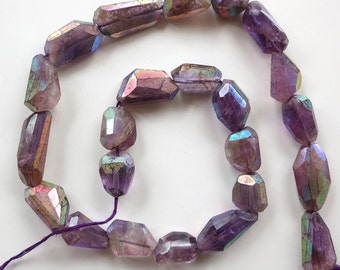 Pink Amethyst A/B Faceted Nuggets - 1/2 Strand