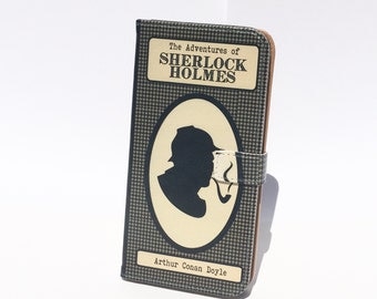 Book phone /iPhone flip Wallet case- Sherlock Holmes for iPhone 7, 6, 6 & 7 plus, 5, 5s, 5c, 4- Samsung Galaxy S7 S6, S5 , Note 4, 5, 7