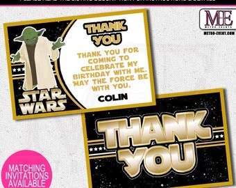 Star Wars Thank You Cards, Star Wars cards, Star Wars, Starwars thank you notes,Starwars Thank You Card