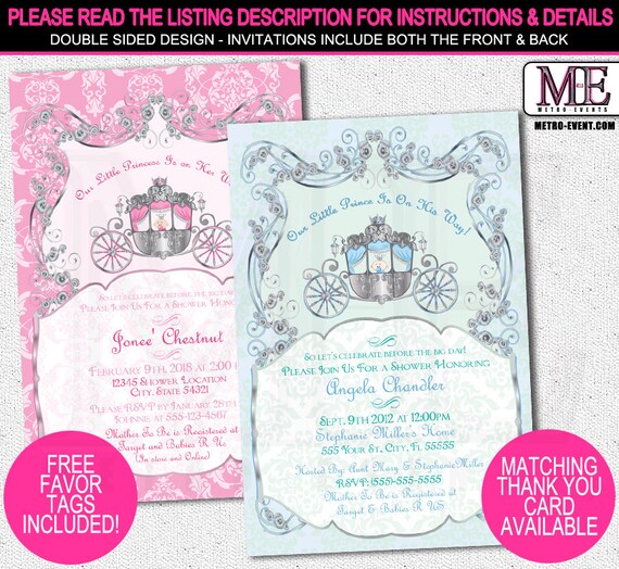 Baby Shower Invitations, Prince Baby Shower Invitations, Princess Baby Shower Invitations Il_570xn