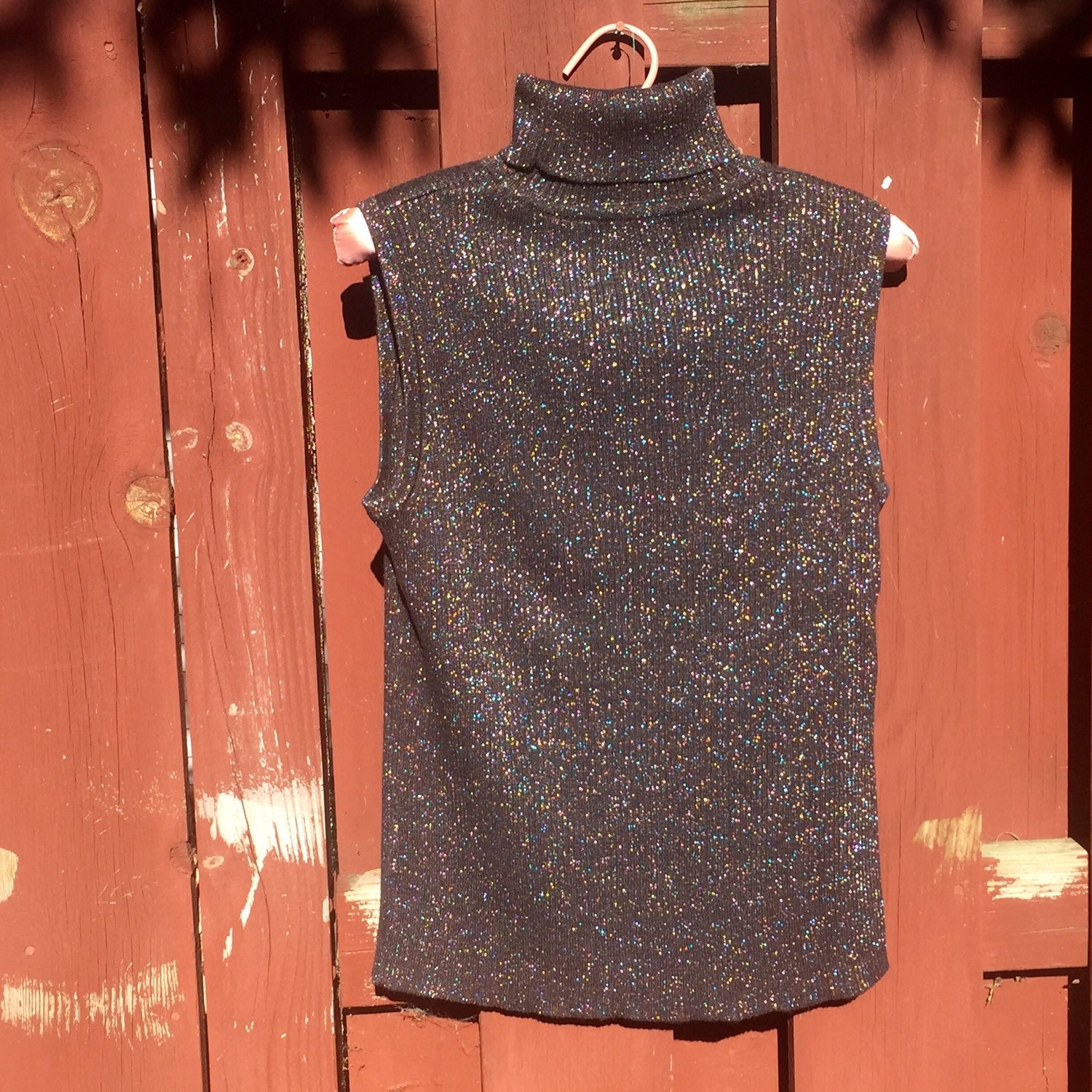 sleeveless glitter top
