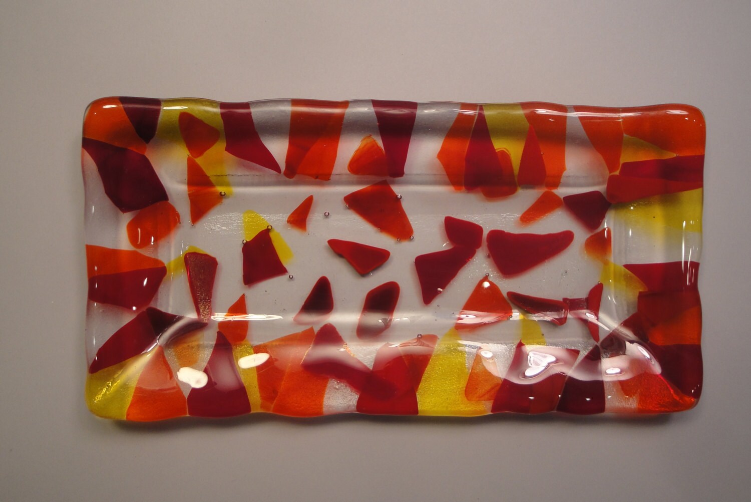 Fused Glass MultiColored Tray BHS03333
