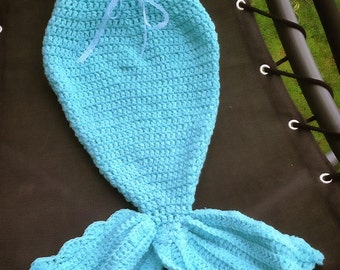 Auqa/Turquoise crochet mermaid tail, photo prop baby shower gift, merman, 12-24 months.