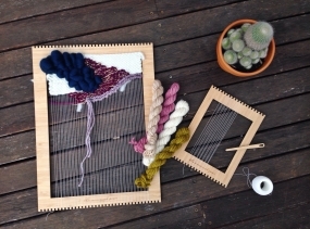 Mini Bamboo Weaving Loom with bamboo needle and beginners weaving guide – Beginners Weaving Kit