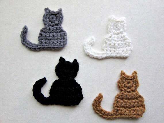 1pc Crochet CAT Applique