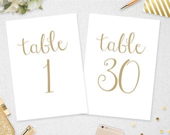 Printable Table Numbers 1-30 // INSTANT DOWNLOAD // 5x7