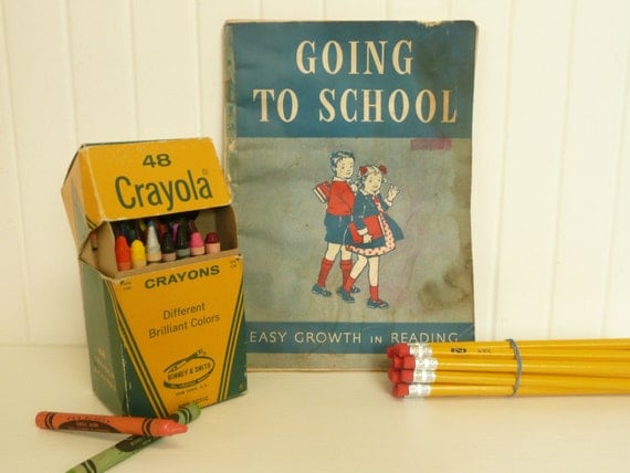 Vintage Crayola Crayon Box with Crayons by NewLifeVintageRVs