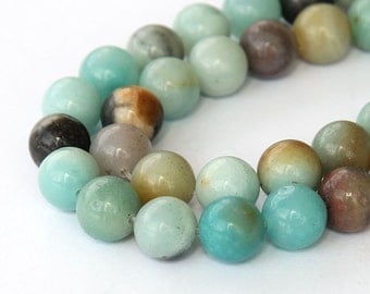Amazonite Beads, Multicolor, 8mm Round - eGR-AZ001-8