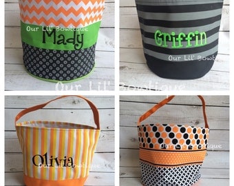 Personalized Halloween Buckets - Monogrammed- Halloween Bag - Trick or Treat Bag - Limited Quanitities