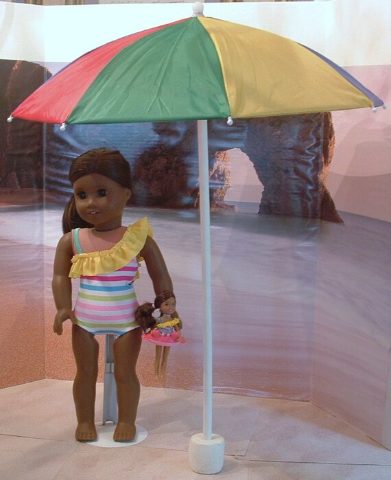 Beach Umbrella with Base for American Girl Dolls