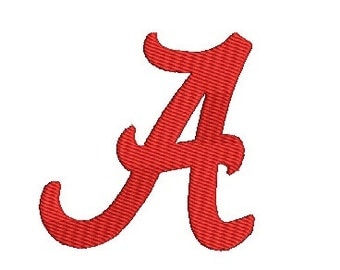 Alabama A Script Embroidery Design (2) Instant Download