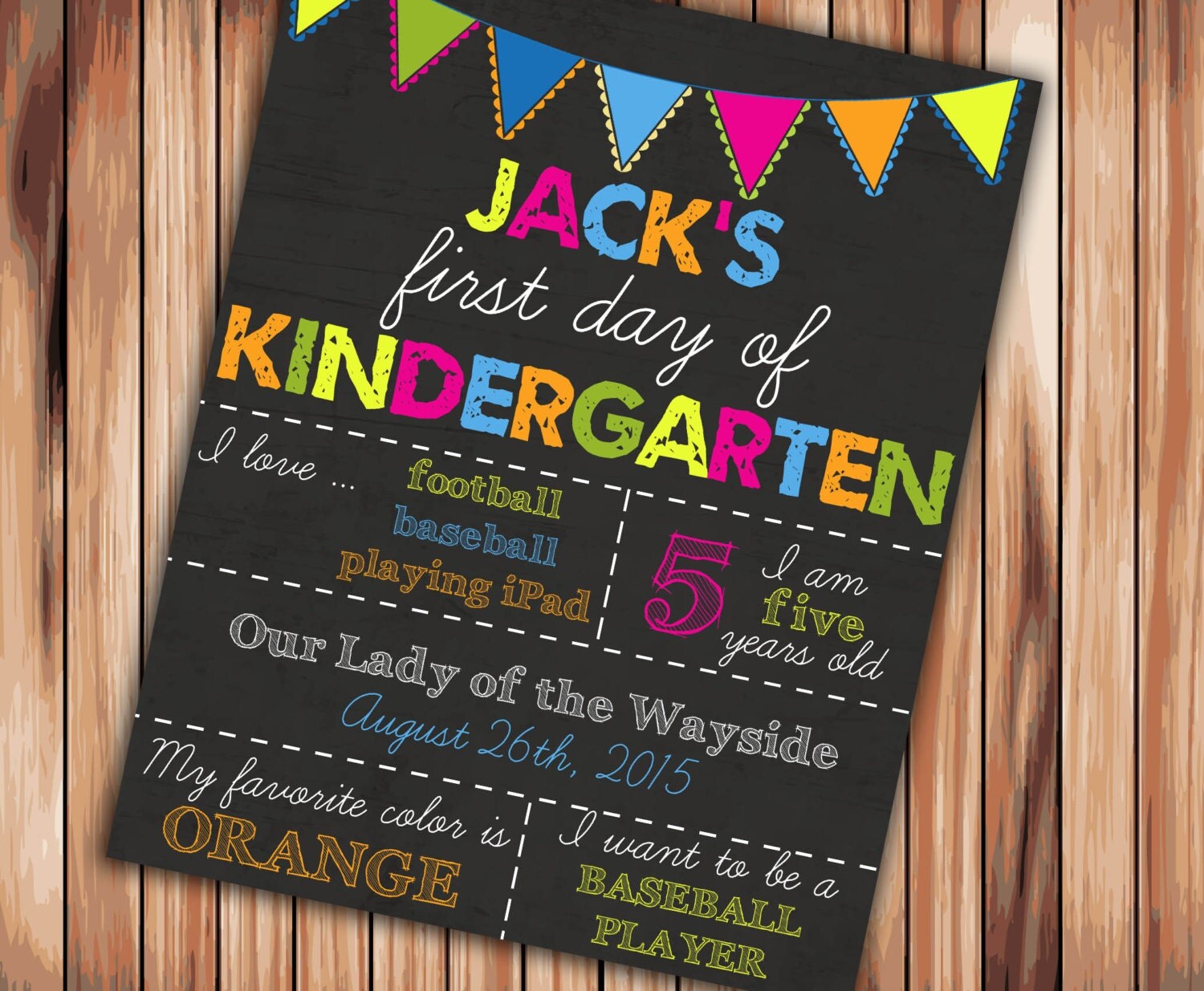 first day of kindergarten sign 2016 free