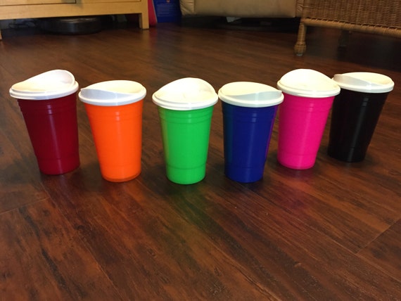 Items similar to 16oz Solo Cups with lid, Monogrammed Solo Cups, Solo ...