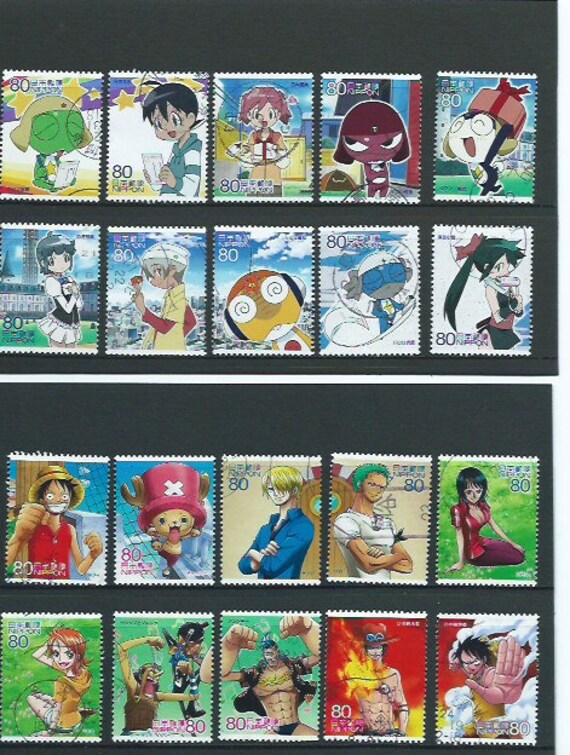 Collectible Japanese Anime Postage Stamp set of 10 Pick 1