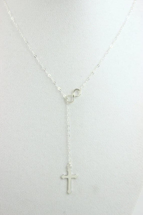 Sterling Silver Infinity Cross Necklace by divinitycollection