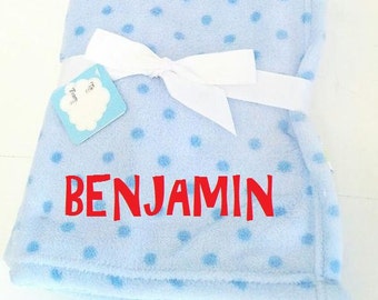 Personalized Boys Baby Blankets Microfiber Fleece