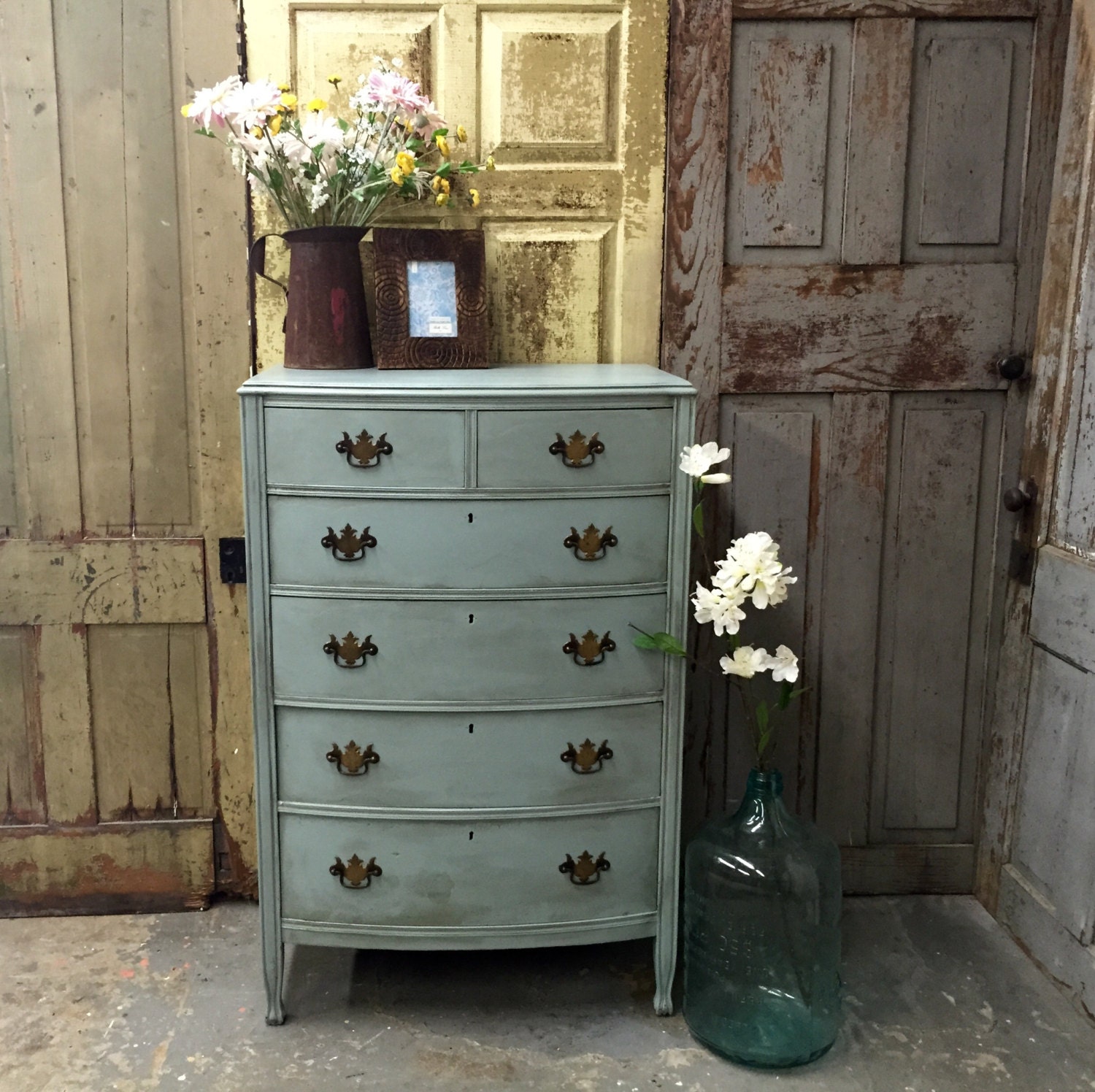 Blue Dresser Vintage Tall Dresser Unique Bedroom Furniture