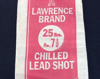Lawrence Brand No. 7 1/2 Chilled Lead Shot Canvas Ammo Bag Taracorp Made In USA Group "A"