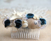 Marine Blue Seashell hair comb, Starfish hair comb, nautical hair comb, beach wedding accessories, seashell comb, star fish hair comb, Marine Blue Seashell hair comb, Starfish hair comb, nautical hair comb, beach wedding accessories, seashell comb, star fish hair comb,
