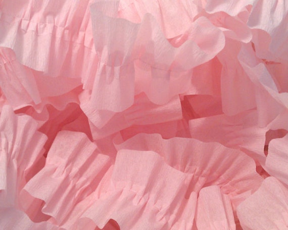 Baby Pink Ruffled Crepe Paper Streamers - 36 Feet - Party Decor Garland Decoration Supplies Il_570xn