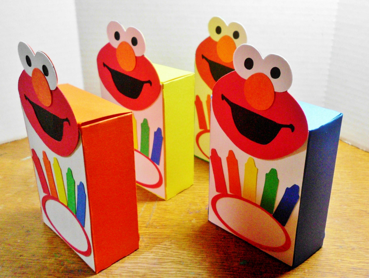 12 Elmo Inspired Crayon Birthday Party Gift Boxes