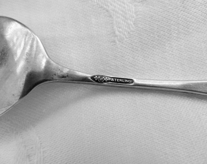 Sterling Silver Baby Spoon Pusher Forget-Me-Not Flowers Baby Gift Christening New Baby