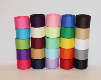 7/8"(22mm) Grosgrain Ribbon Lot (Choose 1 or 2 Yard Each of 25 Different Colors)