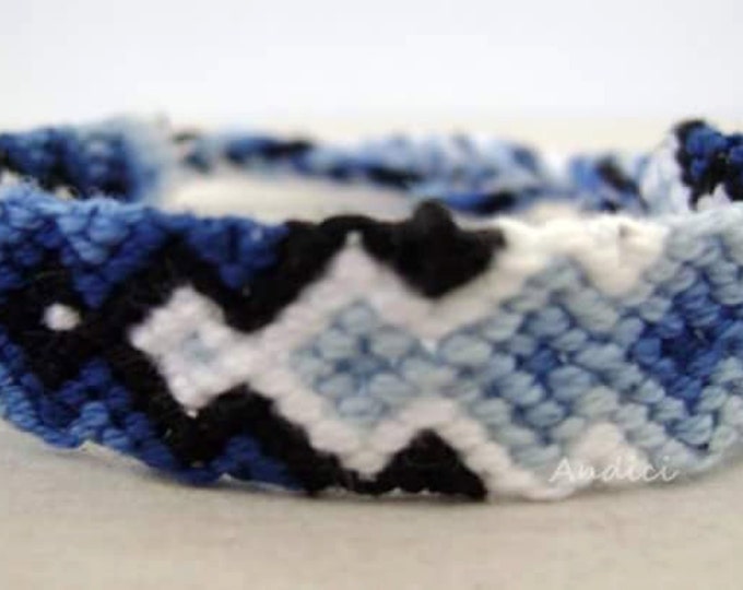 Friendship Bracelet, Macrame, Woven Bracelet, Wristband, Knotted Bracelet - Blue Ombre Aztec Arrow Bracelet