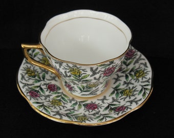 On SALE Rosina Teacup Chintz Teacup Porcelain 5358 TeaCup Saucer Floral England Bone China