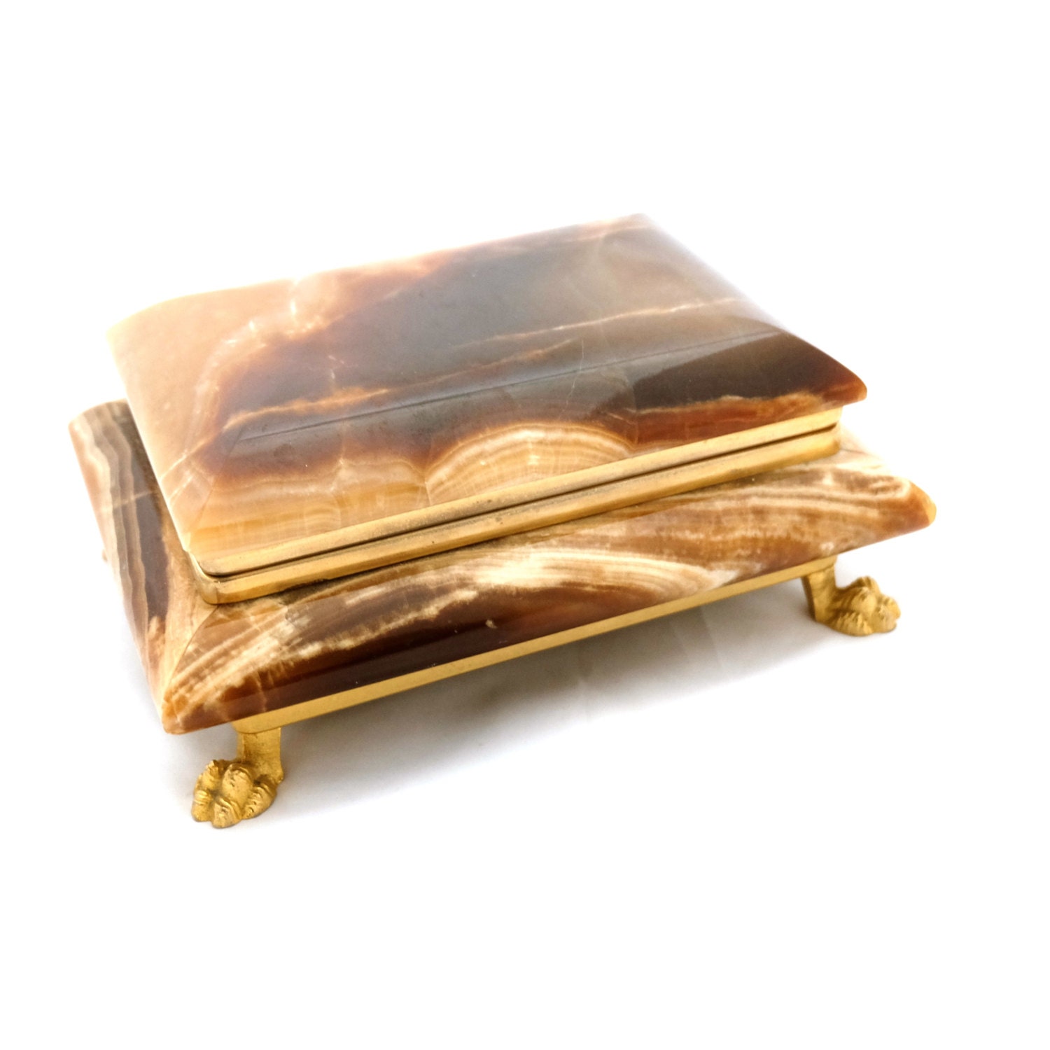 Beautiful Italian Onyx Box, Onyx Trinket Box, Onyx Jewelry Box, Hand
