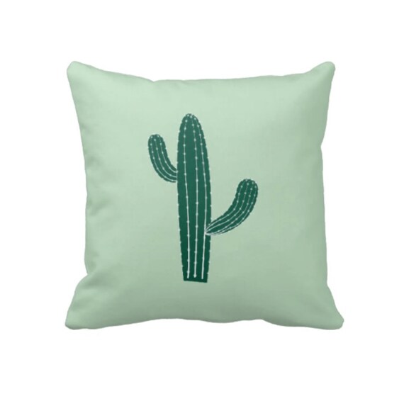 Cactus Throw Pillow & Cover-Custom-Mint-Hunters Green OR