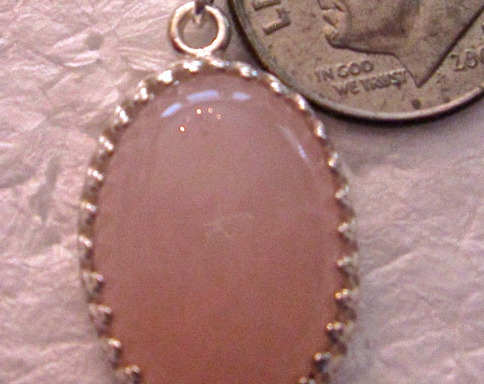 Rose Quartz Bezel Earrings, Large 18x13mm Oval, Natural, Set in Sterling Silver E836