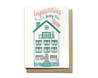 Happy New Apartment Card Funny Housewarming Card by HennelPaperCo