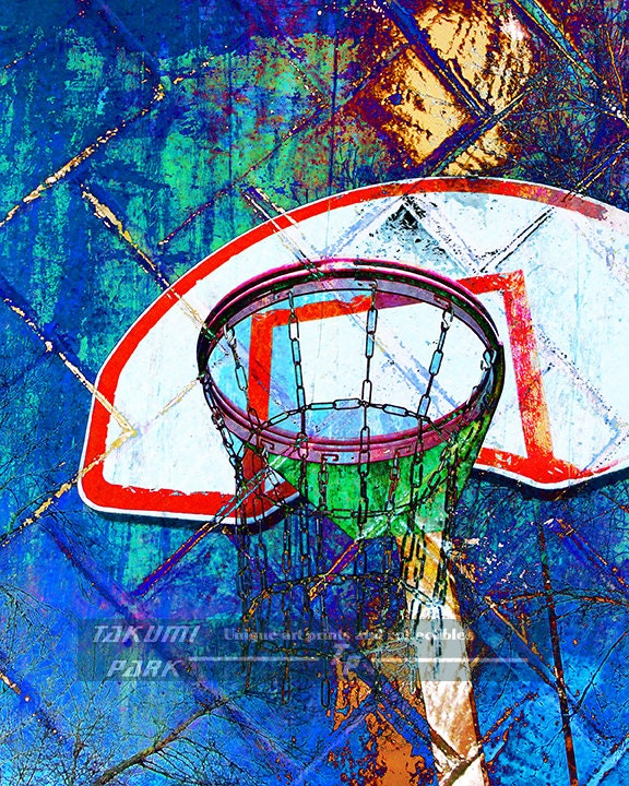 Stretched Canvas Basketball Art Print Wall Decor by TakumiPark