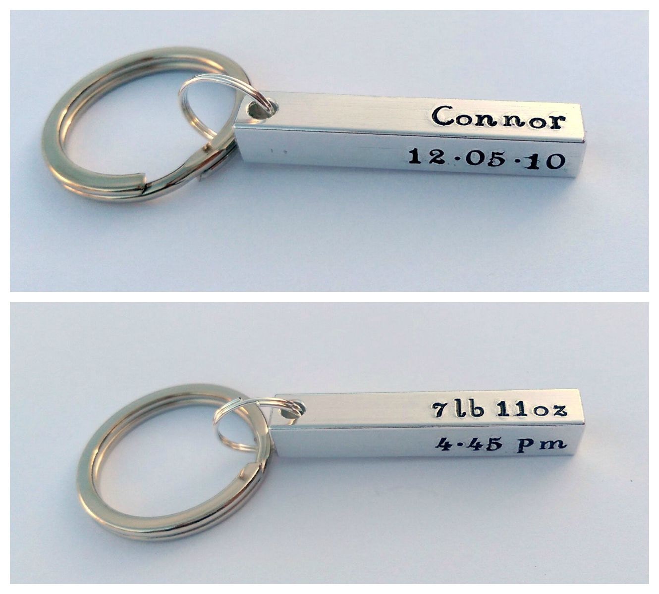 Personalised new baby present - personalized new baby gift - personalised keyring - personalized keychain - gift present for him dad daddy