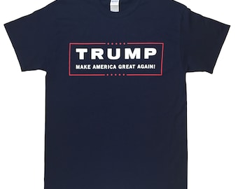 Donald TRUMP NAVY BLUE T Shirt - Make America Great Again! Official Campaign Logo Sizes Small - 5X