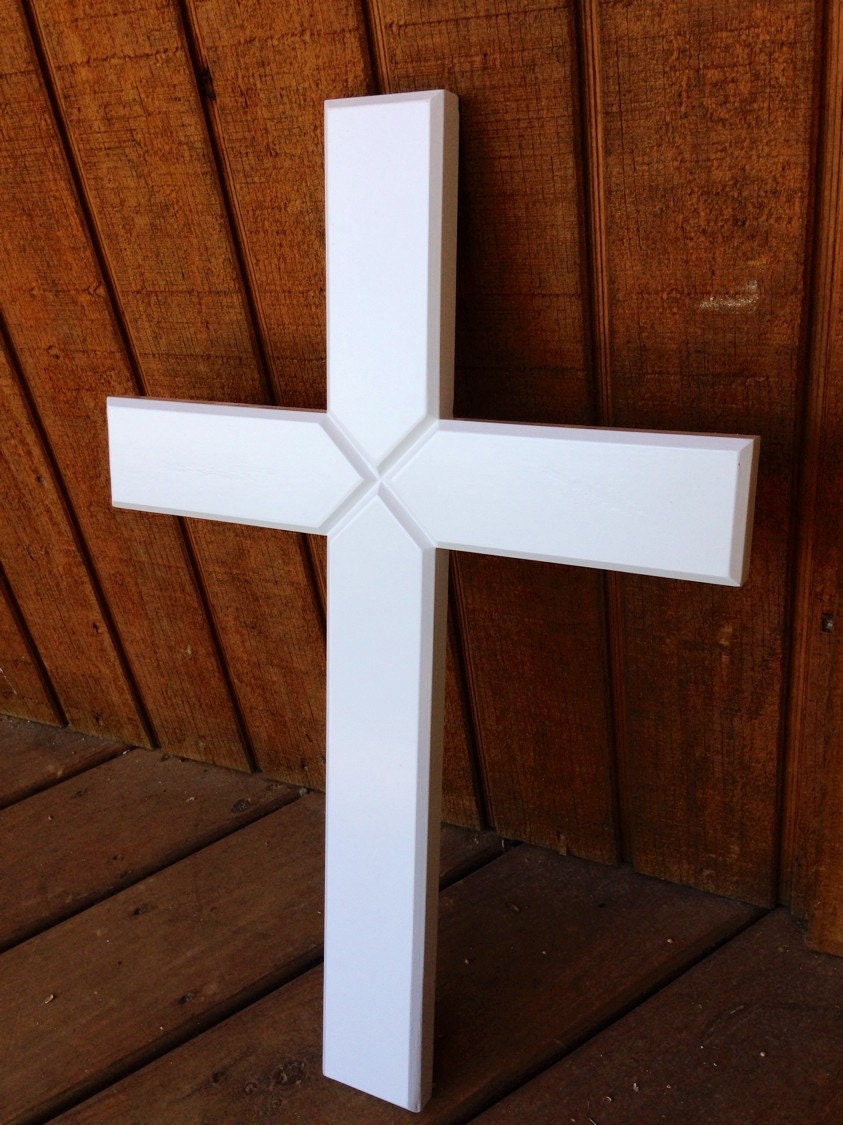 Church Decor Maple Cross White Wall Cross by FearfullyMadeGifts
