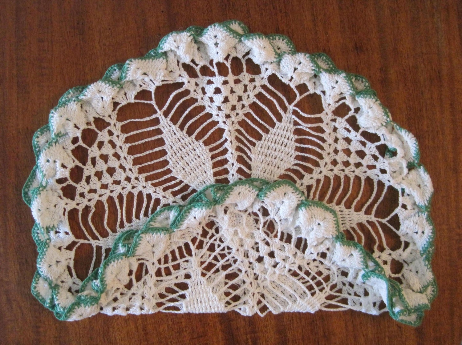 Crocheted Doily 20 Round Ruffled Edge White with