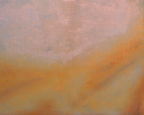 Original Abstract Oil Cold Wax Painting Orange Rust Umber