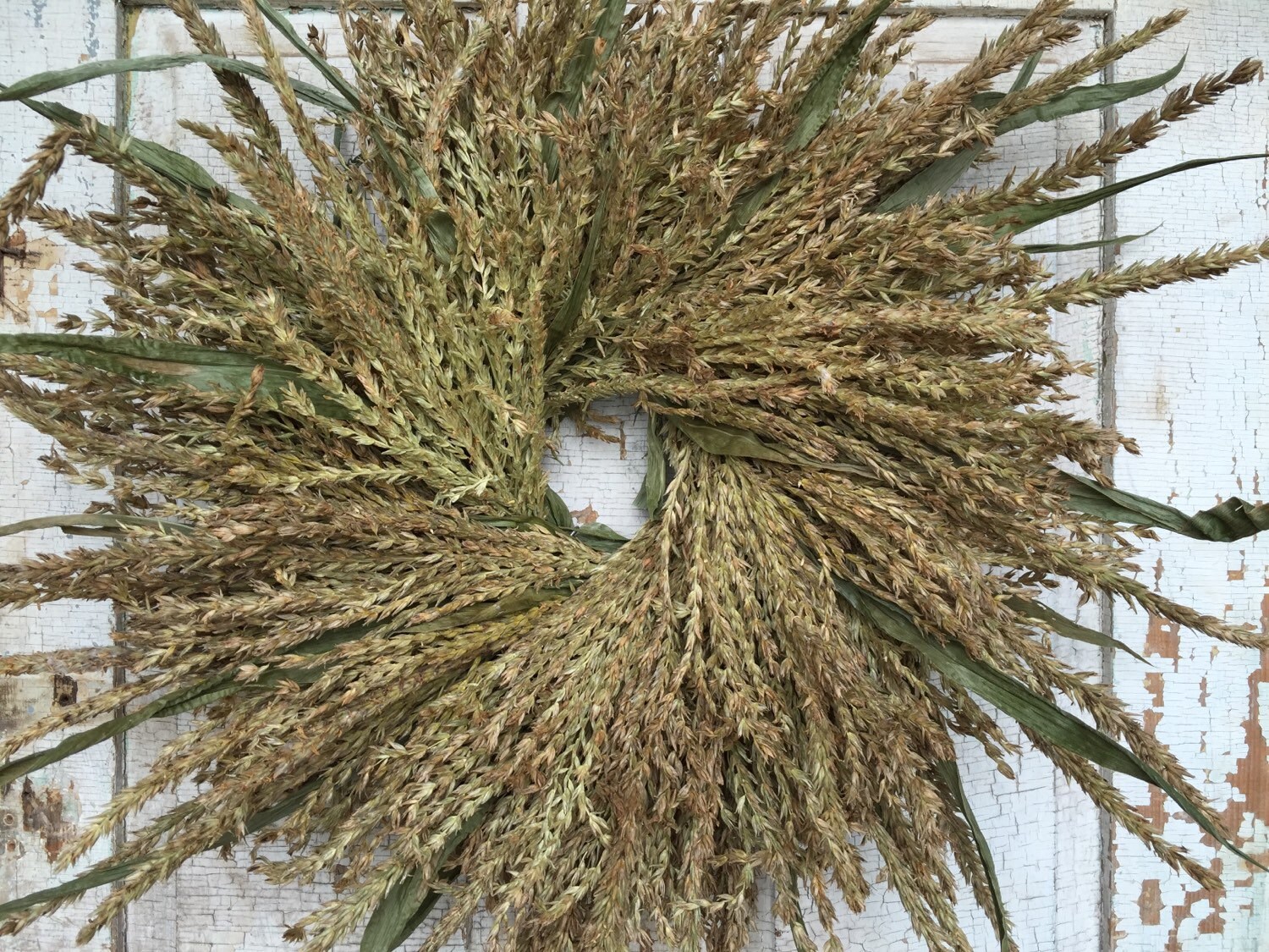 Natural Dried Corn Tassel Wreath 24