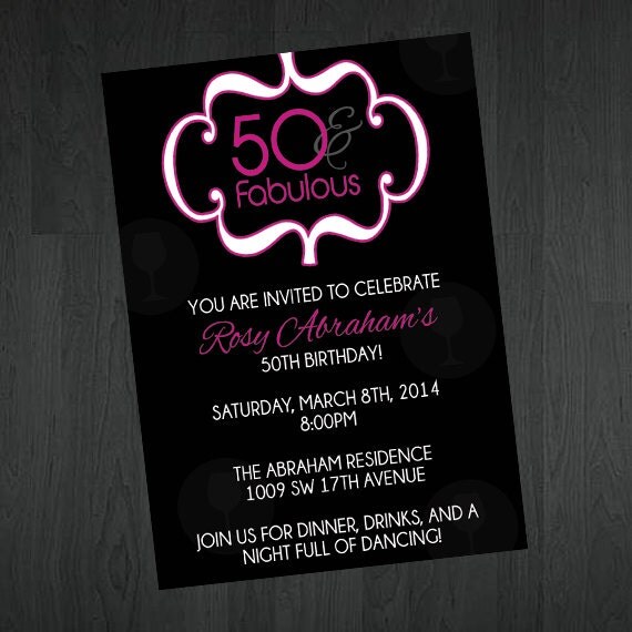 50th Birthday Party Invitation 50 and by MemorableImprints