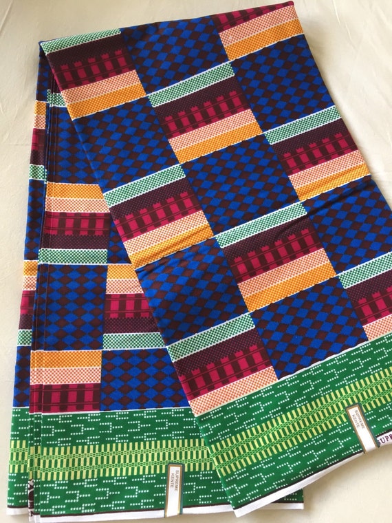 African fabric by the yard: Kente print kente cloth ntoma