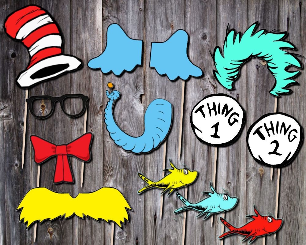 DR SEUSS inspired Photobooth Props Easy to Print Cat