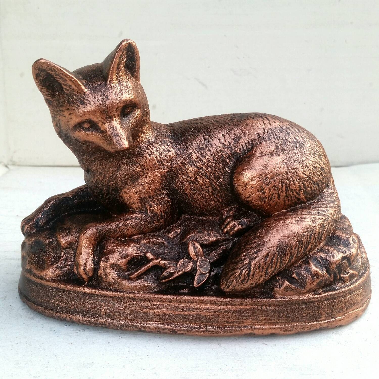 Bronze Fox Statue Eclectic Sculpture Hand by LazarusStatuary