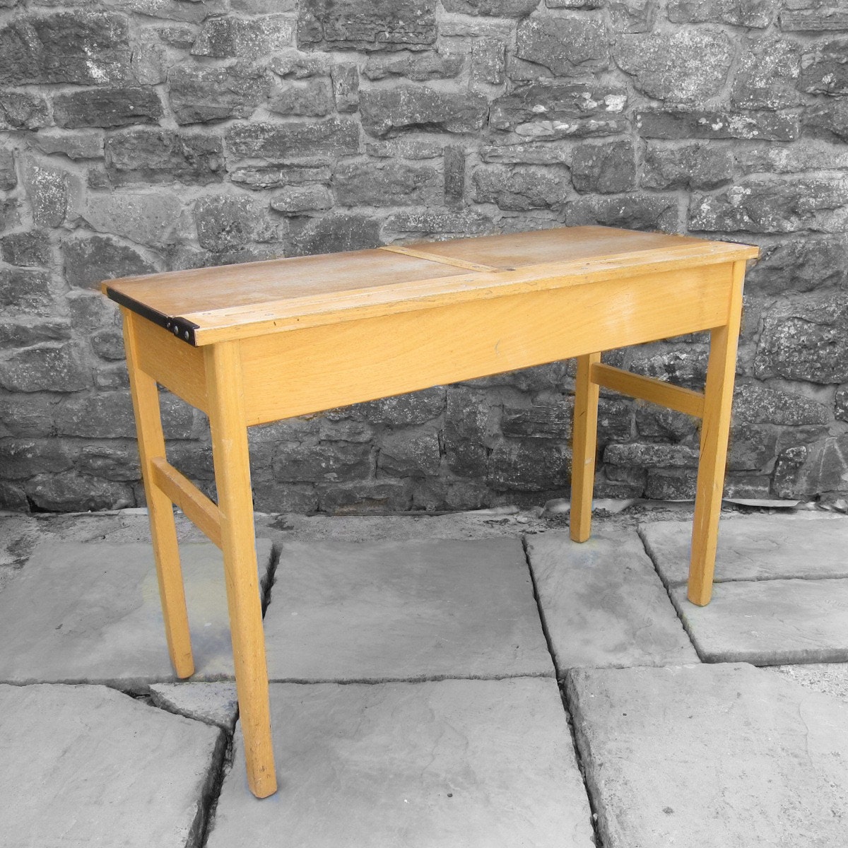 Vintage 1950s Double Old Adult Student School Desk Table Lift Up